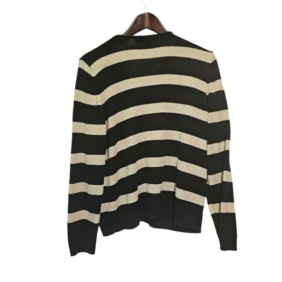 JOSEPHINE CHAUS Cardigan Black/Cream Striped LARGE - Picture 3 of 5